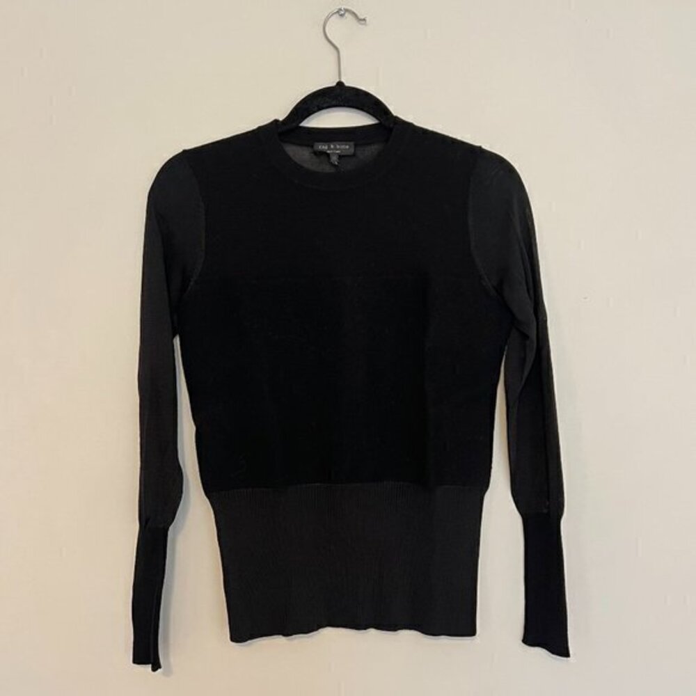 Rag & Bone Marisa Merino Wool Sweater, Black, XS